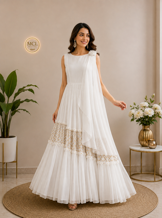 Rosé Ruffle Gown