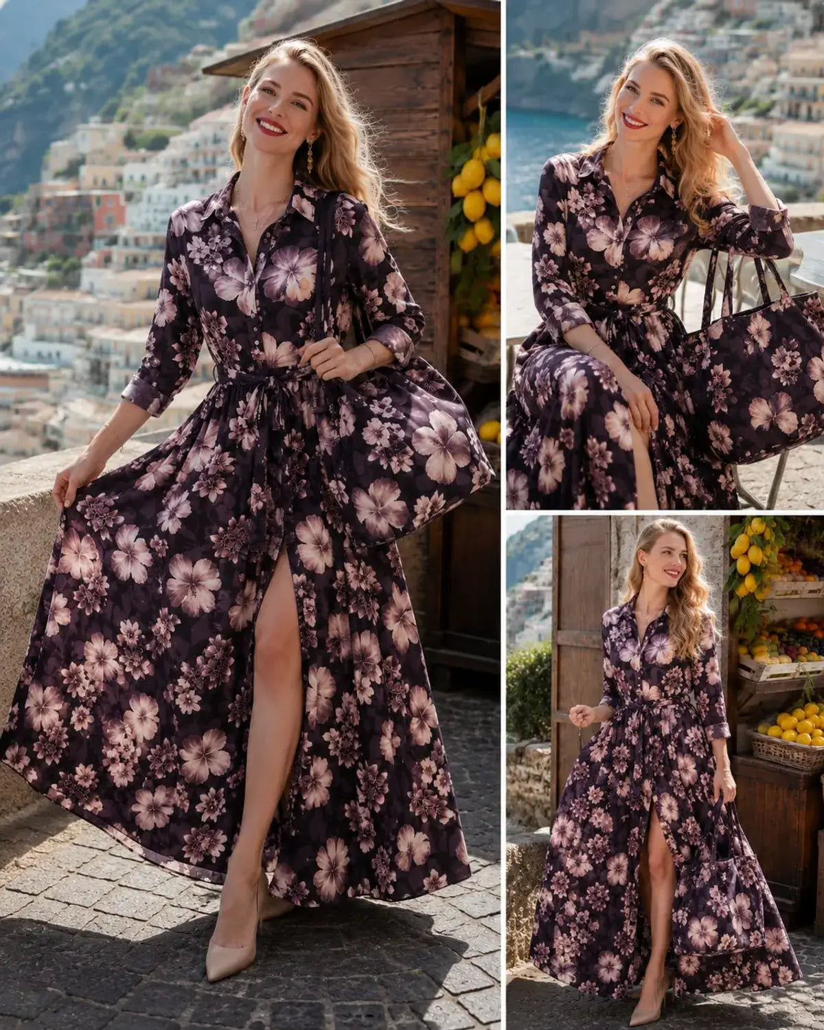 LILNE FLORAL MIDDI DRESS