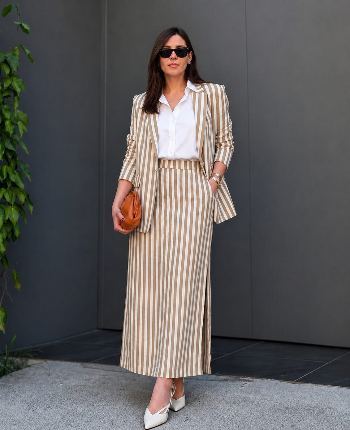 SKIRT BLEZER DRESS STRIPE