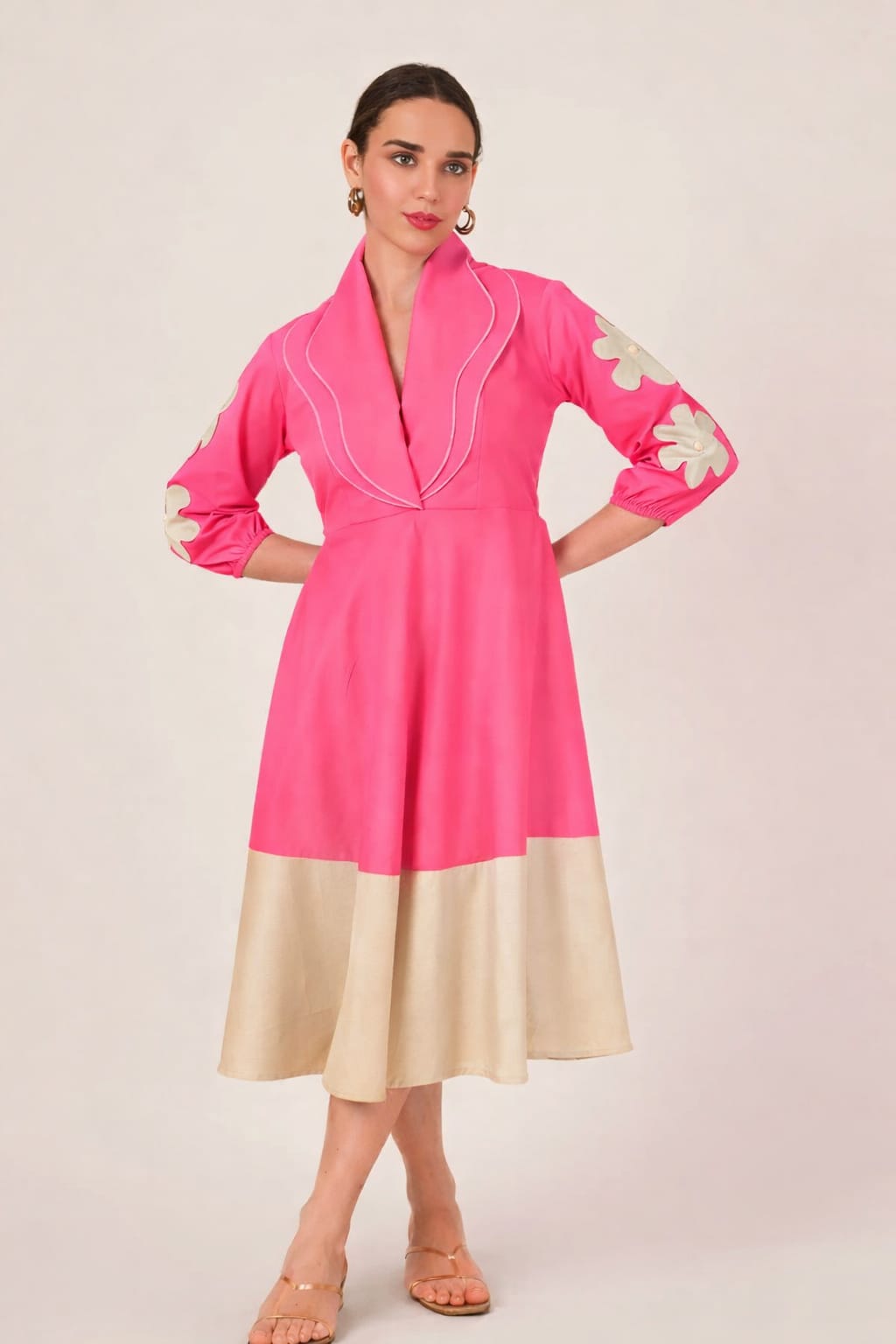 Fuchsia Bloom Midi Dress