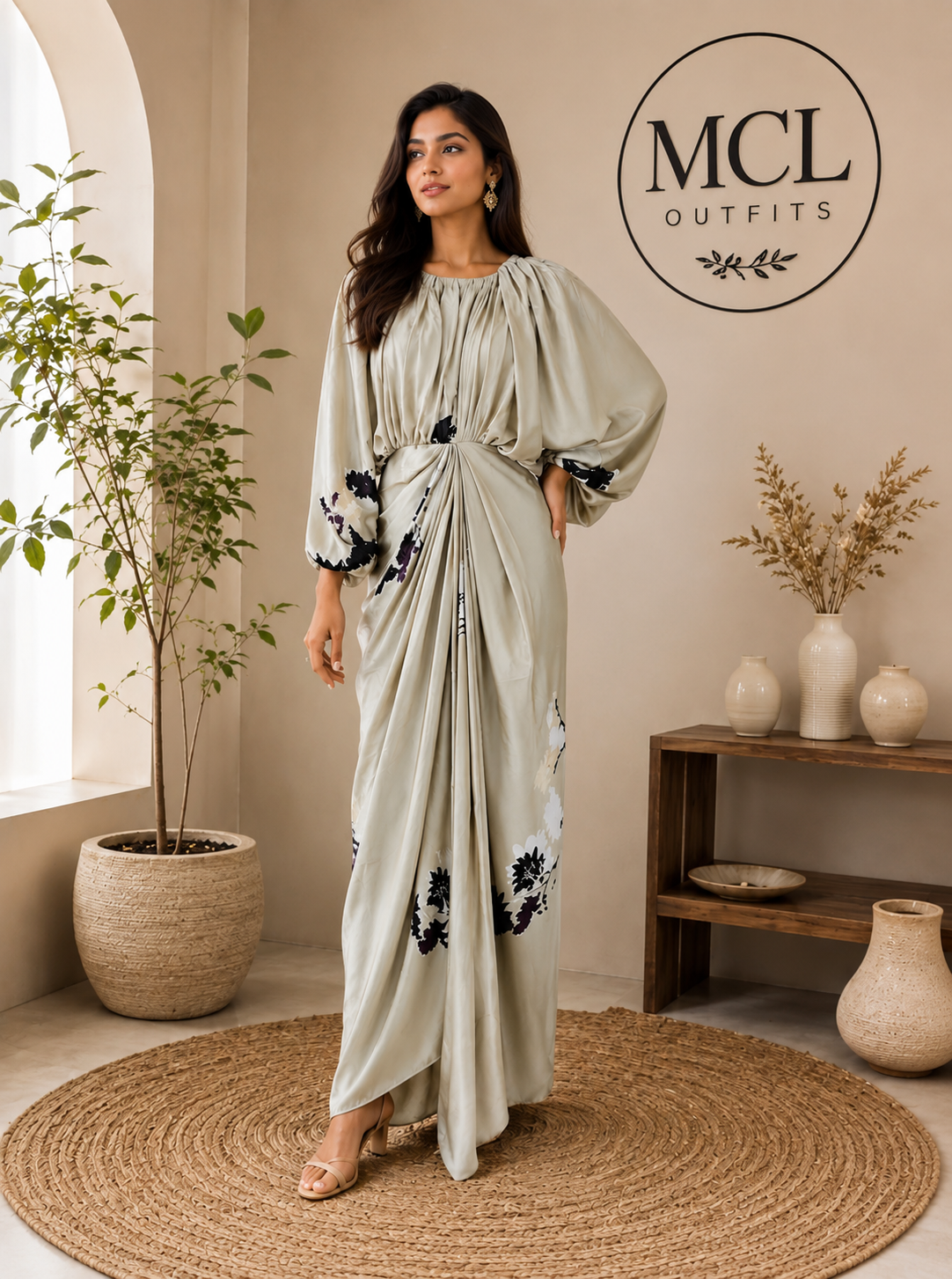 Floral Drape Kaftan