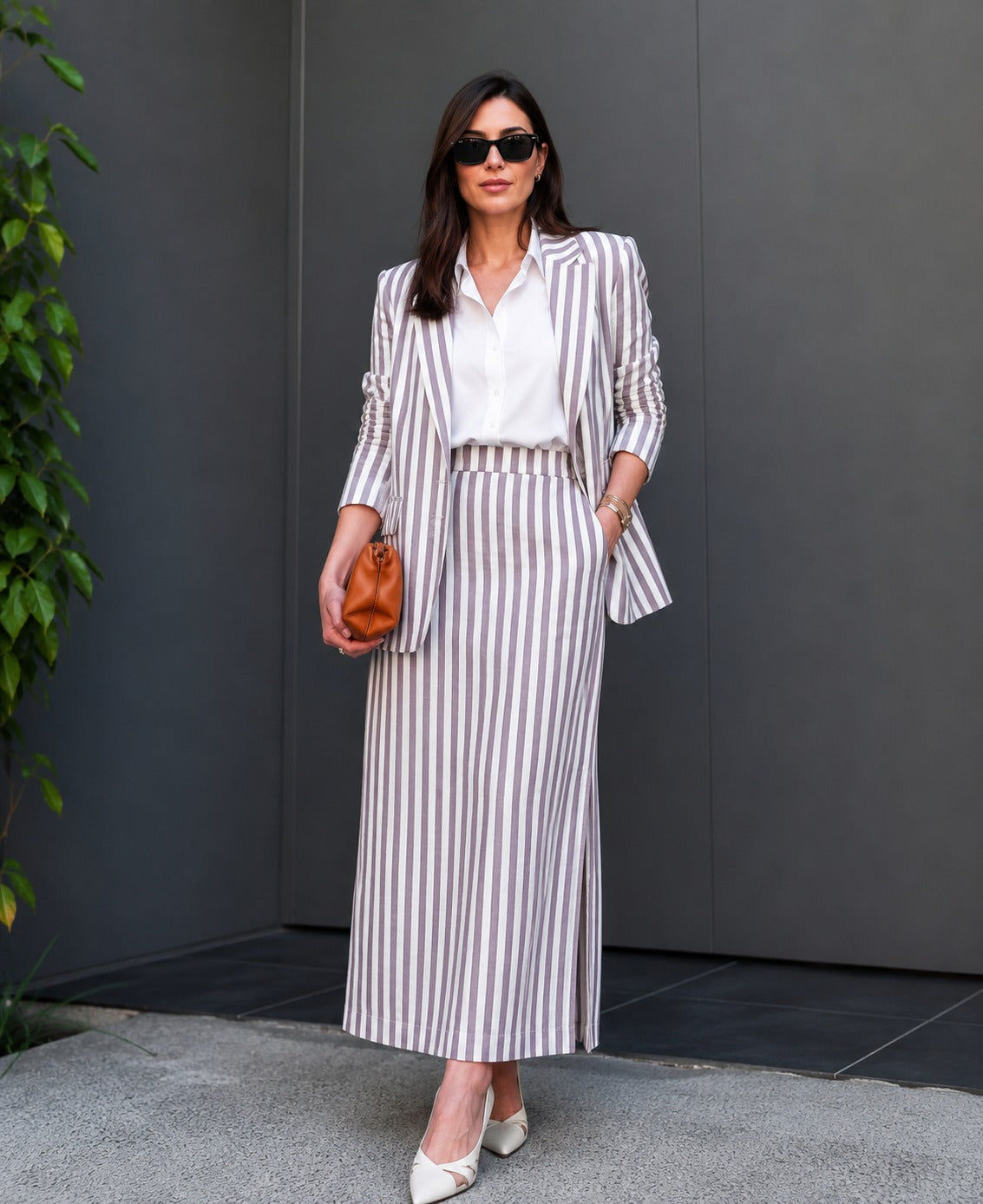 SKIRT BLEZER DRESS STRIPE
