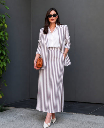 SKIRT BLEZER DRESS STRIPE