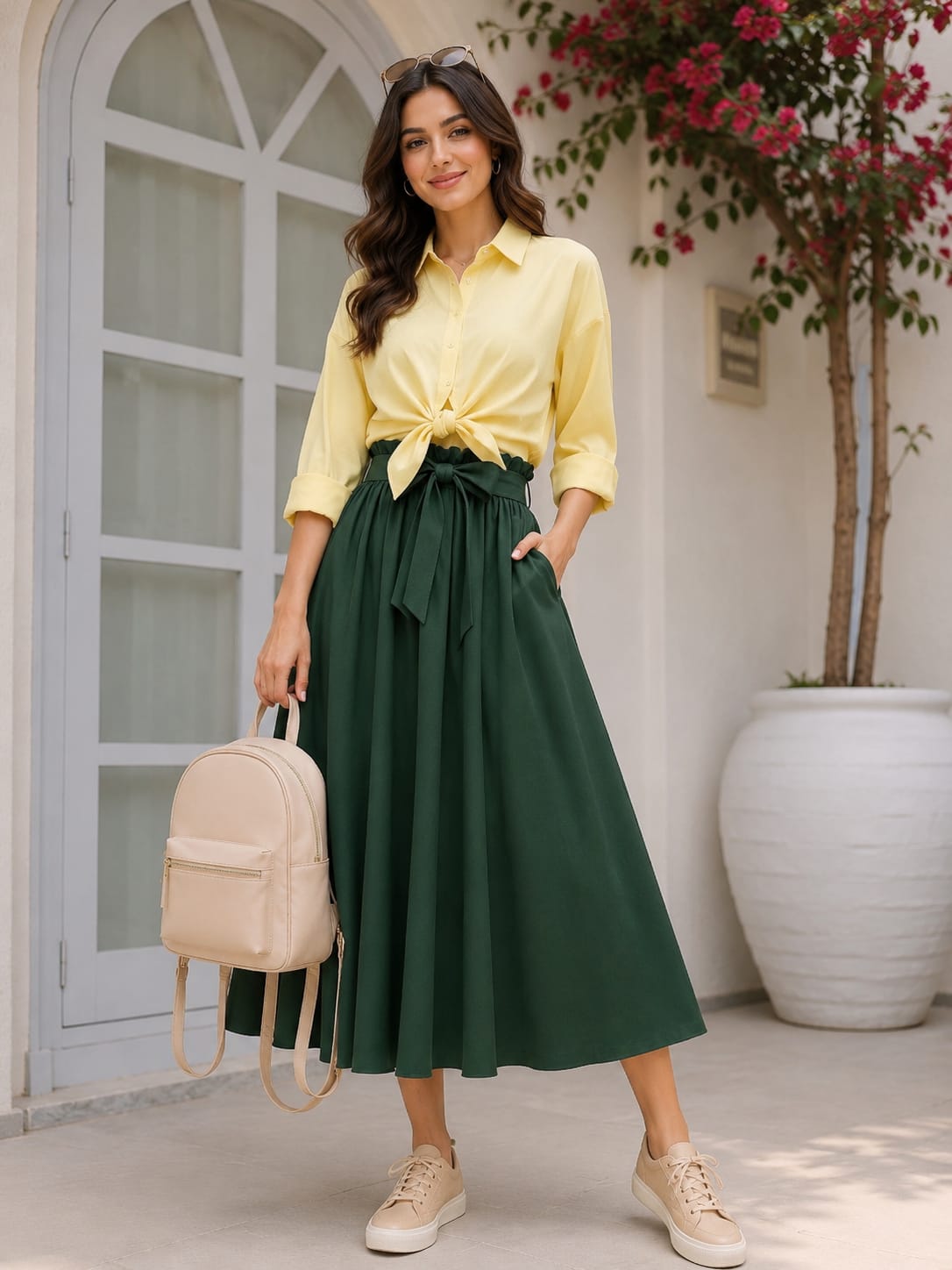 Flared Midi Skirt Co-ord Set