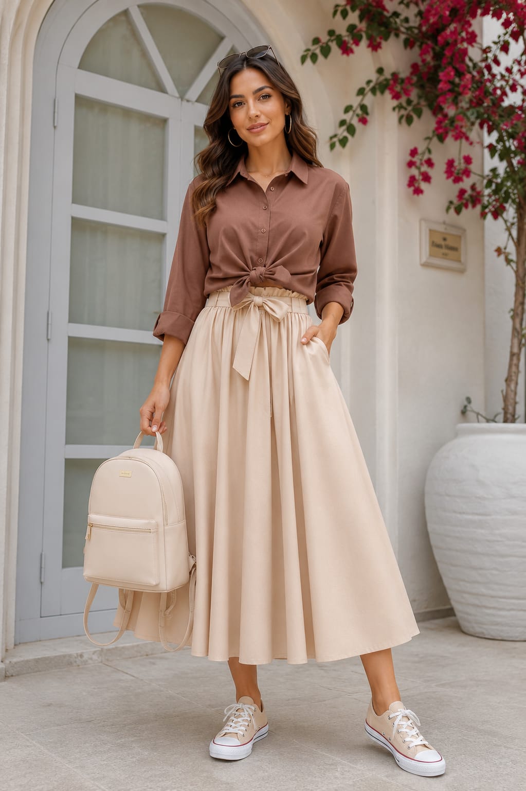 Flared Midi Skirt Co-ord Set